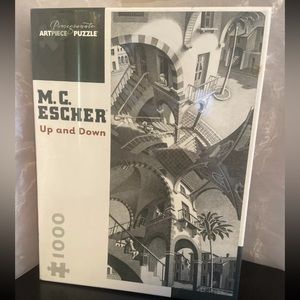 NEW M.C. Escher Up and Down 1000 Piece Jigsaw Puzzle 2008 Pomegranate Artpiece